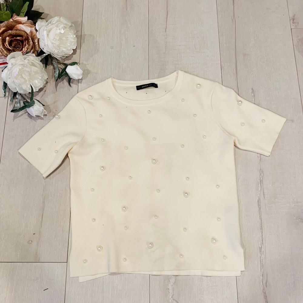 Zara Pearl short sleeve top